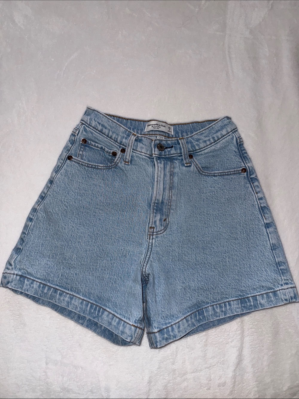 Abercrombie & Fitch Light Blue High-Rise Denim Shorts